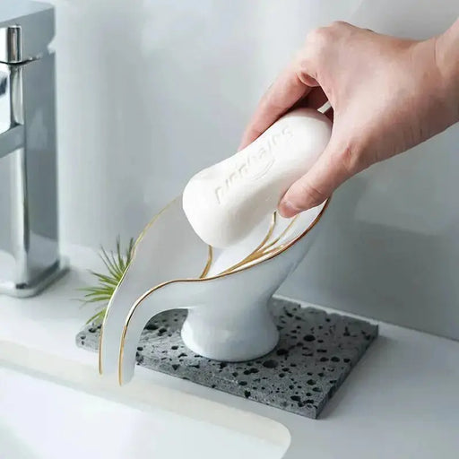 Ceramics Leaf Shape Soap Box Bathroom Soap Holder Dish Storage Plate Tray Bathroom Shower Supplies Bathroom Rack Ceramic Soap Dish - Leaf Shape Bathroom Holder  AliExpress Lacatang Shop 