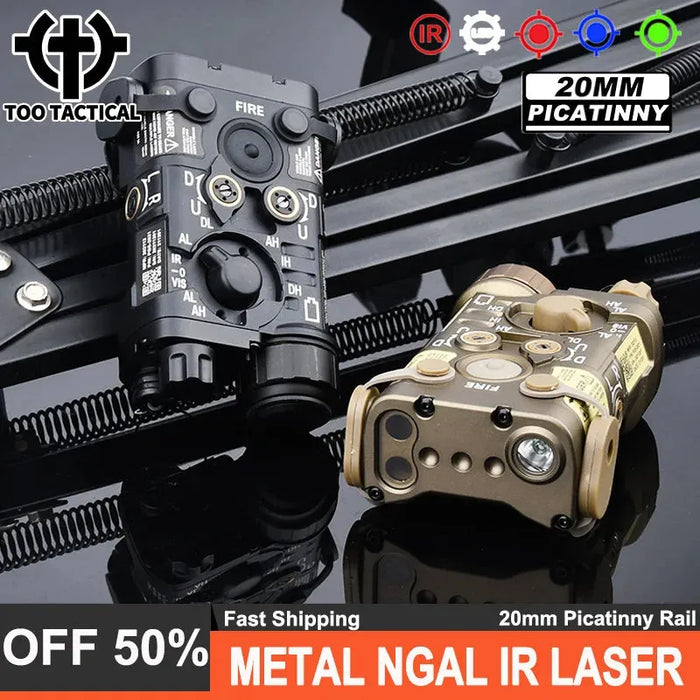 All Metal Tactical NGAL Pointer IR Red Dot Green Blue Sight Strobe LED Light Fit 20MM Rail Hunting Weapon Scout L3-NGAL Laser