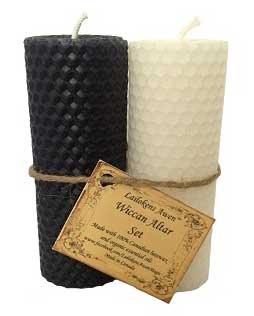 4 1/4" Wiccan Altar set black & white Lailokens Awen candle Black & White Wiccan Altar Set - Lailokens Awen Candle 4.25 Home & Garden Raspberry Oliver Lacatang Shop 