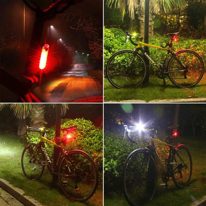 USB Rechargeable Bright Red LED Bicycle Tail Light - 4 Lighting Modes for Enhanced Cycling Safety at Night