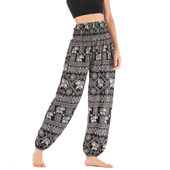 Women Red Elephant Design Loose Fit Harem Pants Hippie Workout Party Beach Pants Casual Trousers Dropshipping