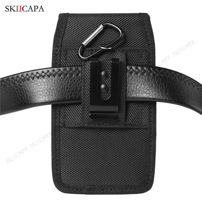 Oxford Cloth Leather Waist Bag for Samsung S24 Ultra Plus with Belt Clip Holster - Compatible with Galaxy A15 A05S A05 A25