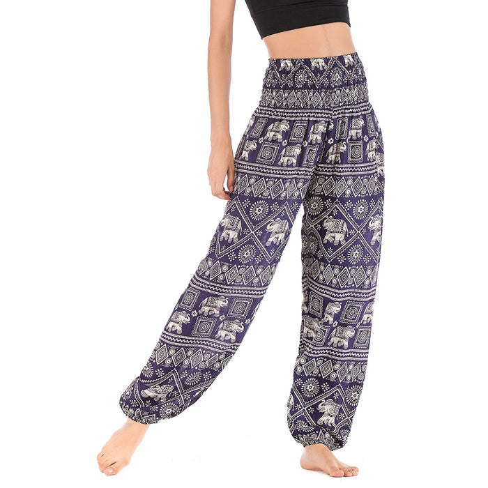 Women Red Elephant Design Loose Fit Harem Pants Hippie Workout Party Beach Pants Casual Trousers Dropshipping