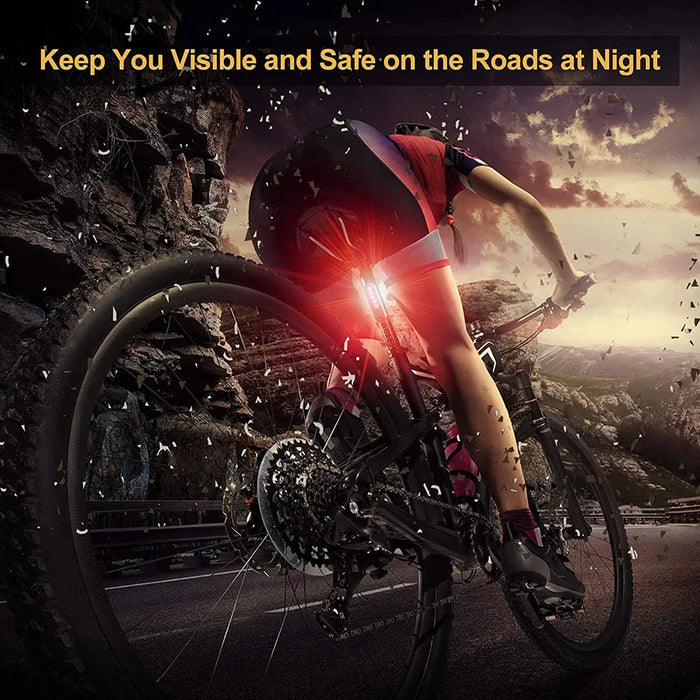 USB Rechargeable LED Red Bicycle Tail Light - Bright Rear Bike Safety Light for Night Riding