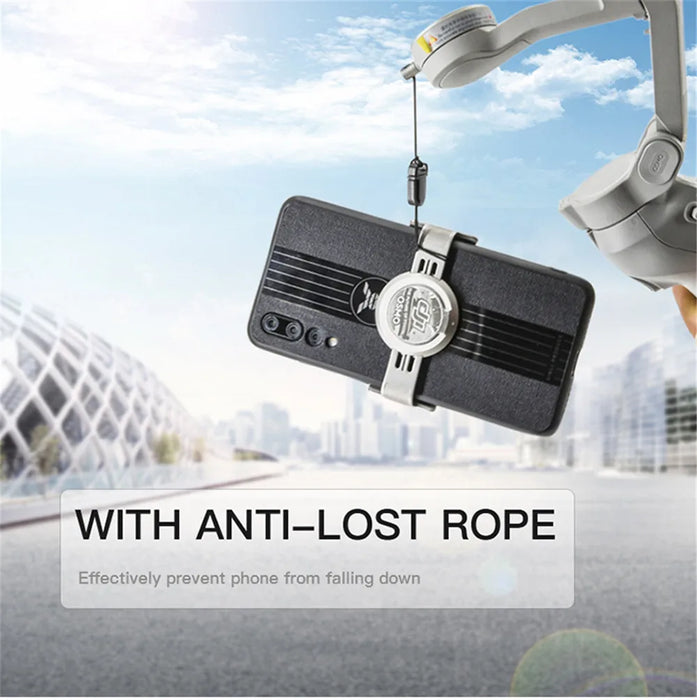 For DJI OM4 SE 5 Phone Holder Clip Anti-lost Rope Strap Anti-drop For DJI OM 4 Osmo Mobile 3 4 5 Camera Expansion Accessories DJI OM4 SE Phone Holder Clip with Anti-Lost Rope Strap - Accessories  Lacatang Shop Lacatang Shop 