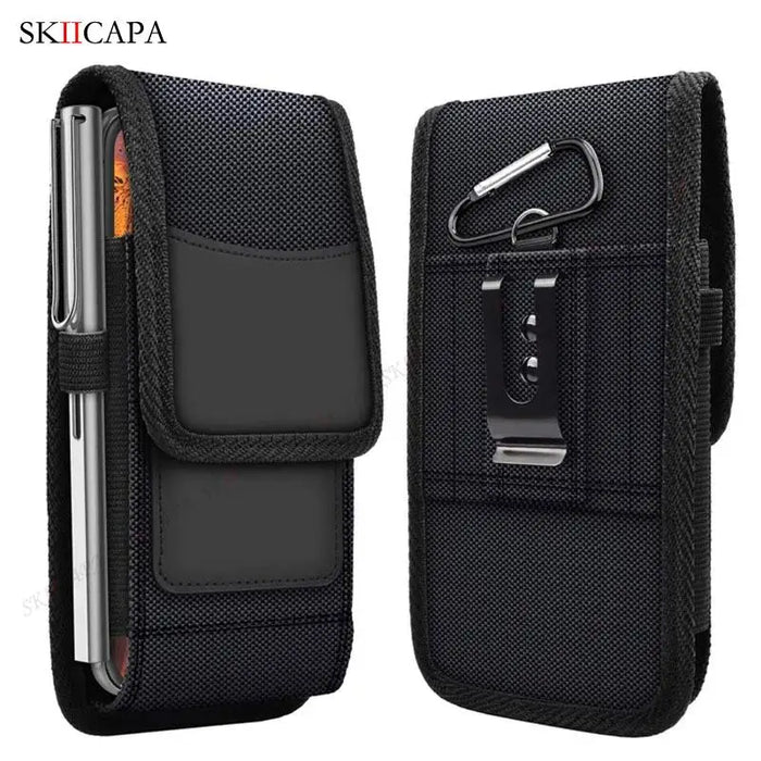 Oxford Cloth Leather Waist Pouch with Belt Clip for Samsung S24 Ultra Plus and Galaxy A Series