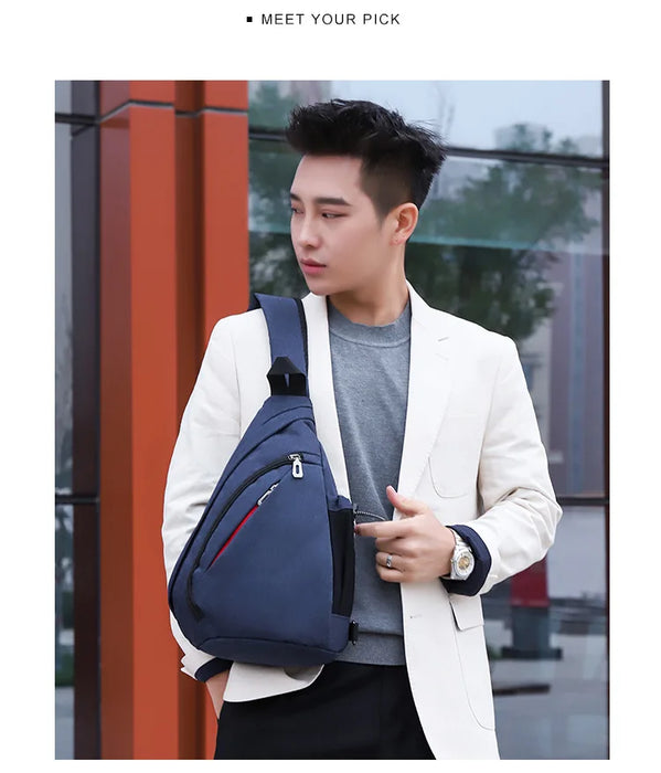 Men's Personal Security Chest Bag Leisure Sports Digital Storage Bag Multifunctional Messenger Bag Mobile Phone handbag