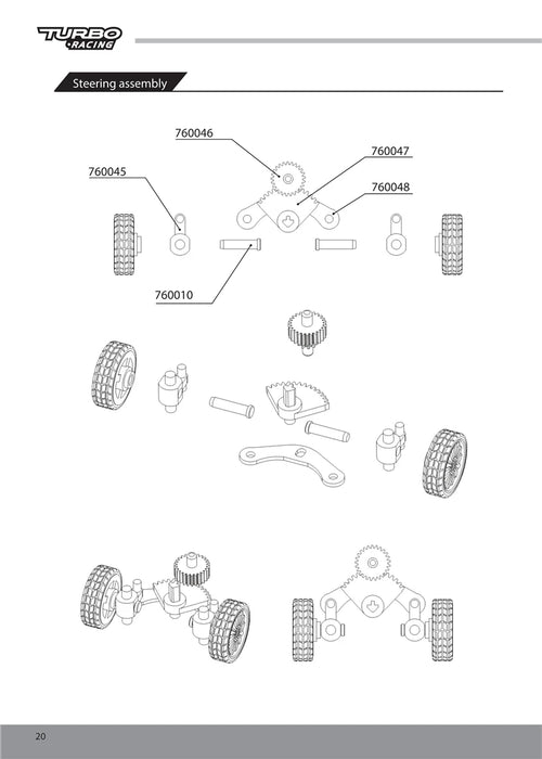 Turbo Racing 1:76 C71 RC Car Spare Parts - 1pc Racing Track Component