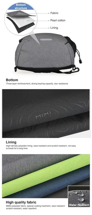 Mixi Men One Shoulder Backpack Women Sling Bag Crossbody USB Boys Cycling Sports Travel Versatile Fashion Student School