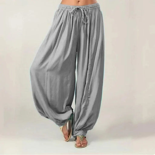 Summer Pant for Women Plus Size 2023 Solid Color Casual Loose Harem Pants  Linen Full Length Trousers for Party Cosplay Summer Pant for Women Plus Size 2023 Solid Color Casual Loose Harem   Lacatang Shop Lacatang Shop 