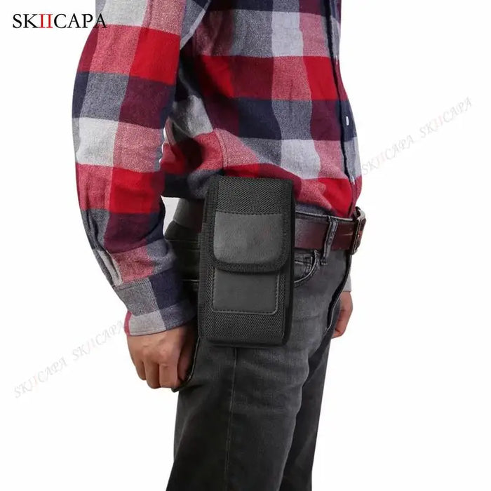 Oxford Cloth Leather Waist Bag for Samsung S24 Ultra Plus with Belt Clip Holster - Compatible with Galaxy A15 A05S A05 A25