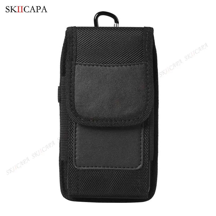 Oxford Cloth Leather Waist Bag Pouch with Belt Clip for Samsung S24 Ultra Plus and Galaxy A Series Phones