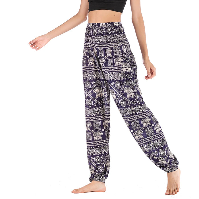 Women Red Elephant Design Loose Fit Harem Pants Hippie Workout Party Beach Pants Casual Trousers Dropshipping