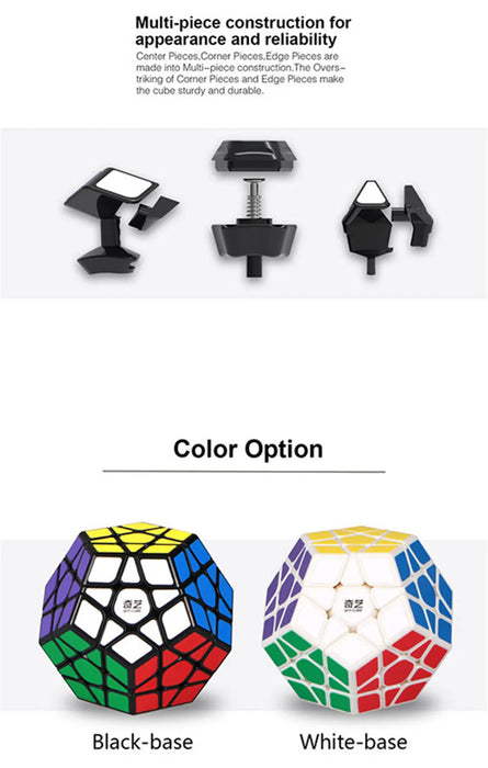 QIYI Professional Stickerless Megaminx Puzzle Cube - 12-Sided Speed Magic Cube for Kids and Educational Play