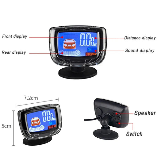 Vehicle Parking Sensor LCD Display with Switch Car Reverse Radar Parking Distance Rear 4 Sensors Backup Alarm System Buzzer 

Stay Safe on the Road with Vehicle Parking Sensor Display - Reverse Radar, Backup Alarm, and 4 Sensors!  Lacatang Shop Lacatang Shop 