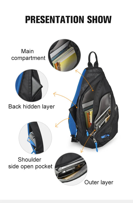 Mixi Fashion Backpack for Men One Shoulder Chest Bag Male Messenger Boys College School Bag Travel Causal Black 17 19 inch Mixi Men's One Shoulder Fashion Backpack - Casual Black Messenger Bag  Lacatang Shop Lacatang Shop 