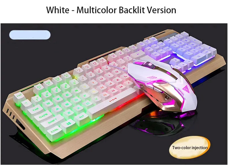 Wired Gaming Keyboard and Mouse Combo with Orange Yellow LED Backlit, Dirt-Proof,Waterproof,Ergonomic Design,Mechanical For Game Wired Gaming Keyboard & Mouse Combo, LED Backlit, Ergonomic, Waterproof  Lacatang Shop Lacatang Shop 