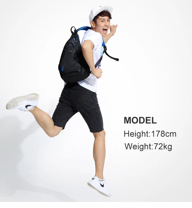 Mixi Fashion Backpack for Men One Shoulder Chest Bag Male Messenger Boys College School Bag Travel Causal Black 17 19 inch