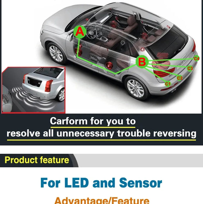 Car Parktronic LED Parking Sensor Kit Backlight Display with Switch Reverse Backup Monitor Detector System With 4 Sensors 

Enhance Your Parking Experience with LED Display Sensor Kit & Backup Monitor - 4 Sensors Included!  Lacatang Shop Lacatang Shop 