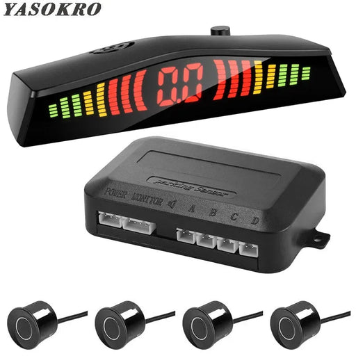 Parktronic Car Detector Auto LED Display 4PCS Parking Sensor Kit Reverse Assistance Backup Radar Monitor Parking Car-detector 4PCS Parktronic Car Detector Kit: Auto LED Parking Sensor System  Lacatang Shop Lacatang Shop 