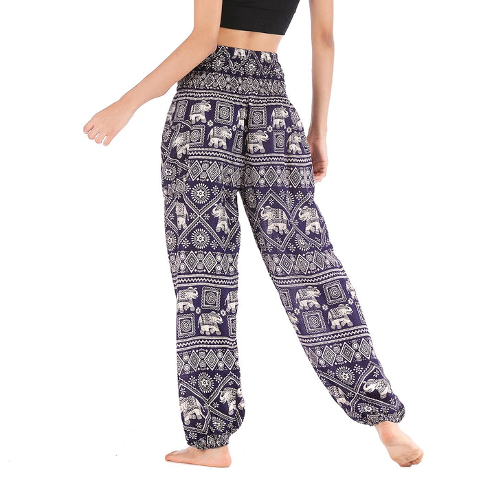 Women Red Elephant Design Loose Fit Harem Pants Hippie Workout Party Beach Pants Casual Trousers Dropshipping