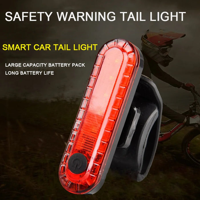 USB Rechargeable Red LED Bicycle Tail Light - Ultra Bright Rear Bike Safety Light for Night Cycling