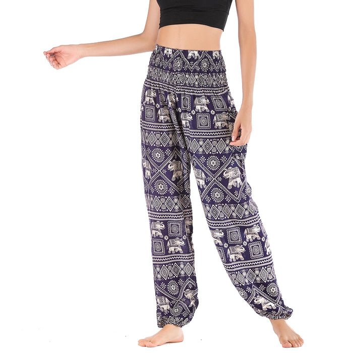 Women Red Elephant Design Loose Fit Harem Pants Hippie Workout Party Beach Pants Casual Trousers Dropshipping