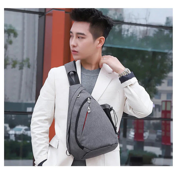 Men's Personal Security Chest Bag Leisure Sports Digital Storage Bag Multifunctional Messenger Bag Mobile Phone handbag