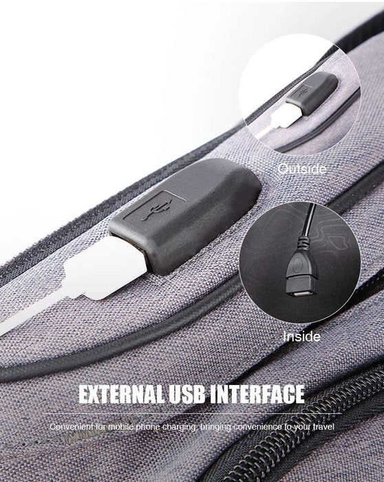 Mixi Men One Shoulder Backpack Women Sling Bag Crossbody USB Boys Cycling Sports Travel Versatile Fashion Student School