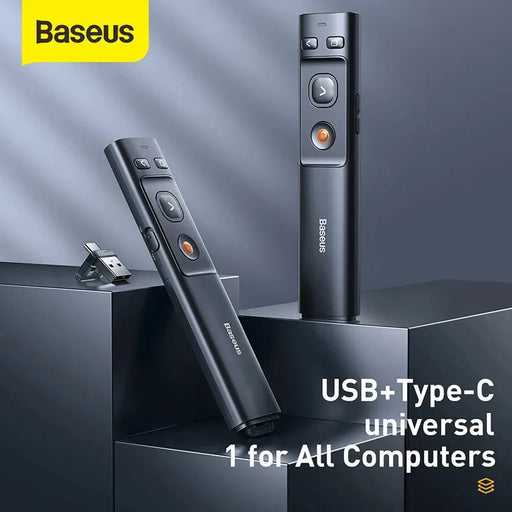 Baseus Wireless Presenter Pen 2.4Ghz USB C Adapter Handheld Remote Control Pointer Red Pen PPT Power Point Presentation Pointer 
 
Enhance Presentation Skills with Baseus Wireless Presenter Pen 2.4Ghz USB-C Adapter & Handheld Remote for PPT  Lacatang Shop Lacatang Shop 