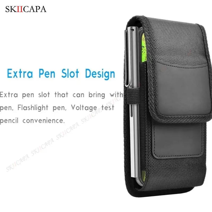 Leather Oxford Cloth Phone Pouch with Belt Clip for Samsung S24 Ultra Plus and Galaxy A Series Leather Oxford Cloth Phone Pouch with Belt Clip for Samsung S24 Ultra   Lacatang Shop Lacatang Shop 