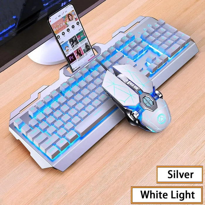 Gaming Keyboard and Mouse Combos Backlit RGB LED USB 104 Key Wired Mechanical Feeling Keyboard Mice For Gaming PC Laptop Office RGB Wired Gaming Keyboard & Mouse Combo – 104 Keys, LED Backlit  Lacatang Shop Lacatang Shop 