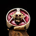 Perfectly crafted Men's Masonic Skull Ring Red - Solid Brass - Lacatang Shop