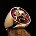 Perfectly crafted Men's Masonic Skull Ring Red - Solid Brass Perfectly crafted Men's Masonic Skull Ring Red - Solid Brass -  Rings Coffee Menoetius Lacatang Shop 