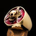 Perfectly crafted Men's Masonic Skull Ring Red - Solid Brass Perfectly crafted Men's Masonic Skull Ring Red - Solid Brass -  Rings Coffee Menoetius Lacatang Shop 