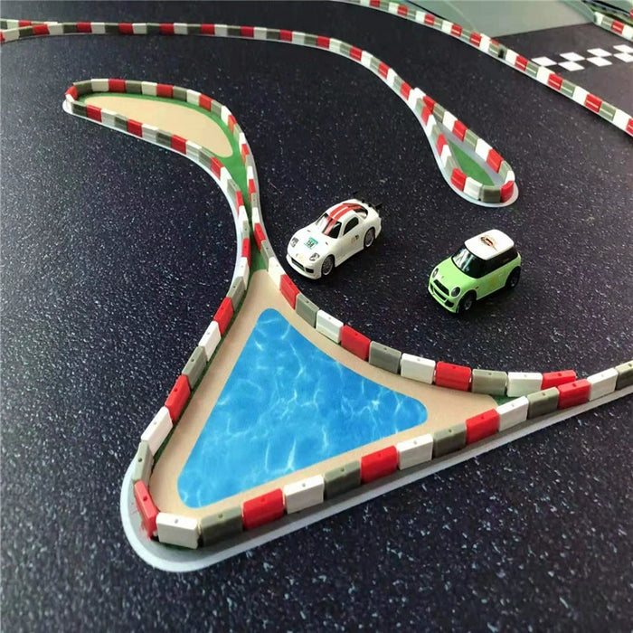 Turbo Racing 1:76 Electric Car Drift Track Set with Cement Pier and Jumping Platform