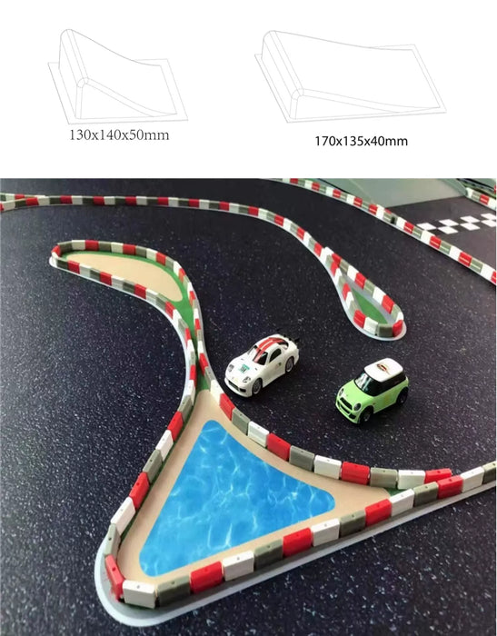 Turbo Racing 1:76 Scale Drift Track Set with Cement Pier and Jumping Platform