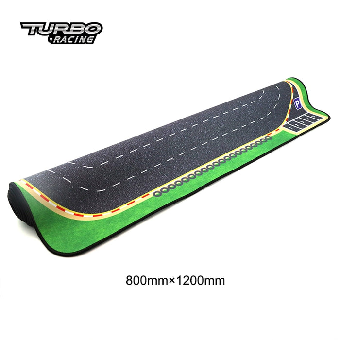 Turbo Racing Drift Track Set with Cement Pier and Jumping Platform, 1:76 Scale Car Scene Mat