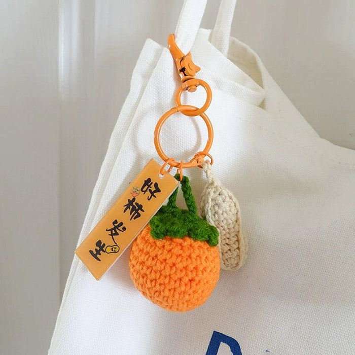 Good Thing Happening Doll Pendant Doll Handmade Woven Keychain Lucky Persimmon Schoolbag Bag Charm Key Chain Handmade Good Thing Happening Doll Pendant Keychain - Lucky Charm  Lacatang Shop Lacatang Shop 