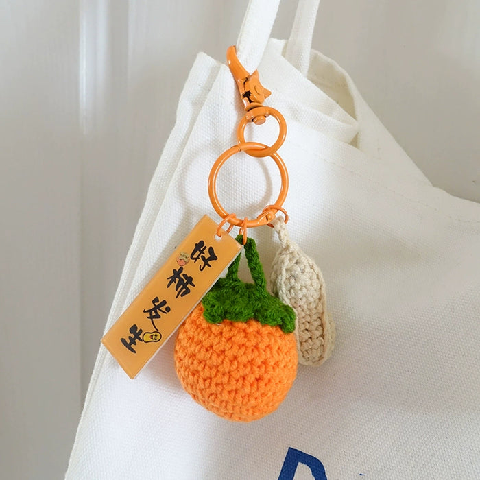 Lucky Charm Woven Doll Keychain - Handmade Cute Healing Style Pendant for Schoolbags and Bags