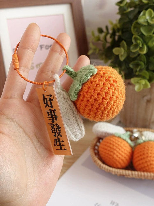 Good Thing Happening Doll Pendant Doll Handmade Woven Keychain Lucky Persimmon Schoolbag Bag Charm Key Chain Handmade Good Thing Happening Doll Pendant Keychain - Lucky Charm  Lacatang Shop Lacatang Shop 