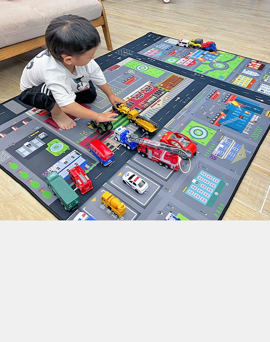 Thickened Cartoon Crawling Carpet for Kids - Drop-Resistant Play Mat for Reading and Parking Area