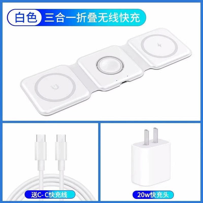 Three-in-One Magnetic Foldable Fast Charging Base Bracket Apple Magnetic Foldable Fast Charging Base  AliExpress Lacatang Shop 