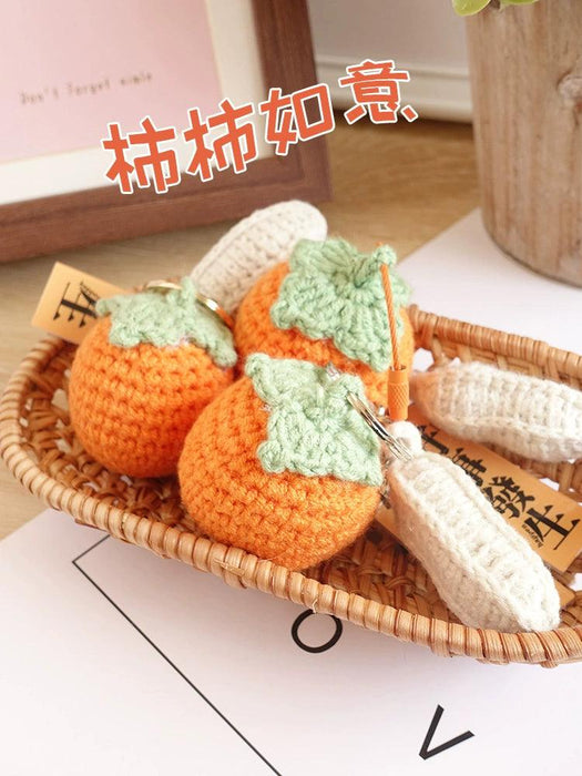 Good Thing Happening Doll Pendant Doll Handmade Woven Keychain Lucky Persimmon Schoolbag Bag Charm Key Chain Handmade Good Thing Happening Doll Pendant Keychain - Lucky Charm  Lacatang Shop Lacatang Shop 