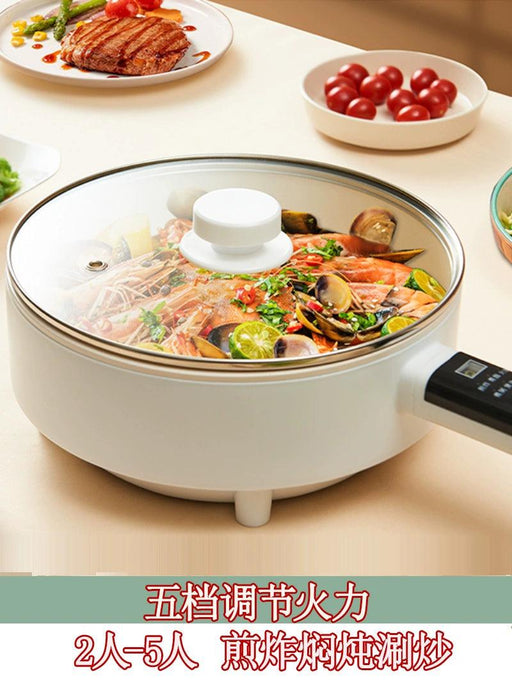 Multi-Functional Electric Frying Pan For Home Flats Pancake Maker Ceramic Glaze Non-Stick Pan All-in-One Pot Small Plug Electric Frying Pan Student Multi-Functional Electric Frying Pan For Home Flats Pancake Maker   Lacatang Shop Lacatang Shop 