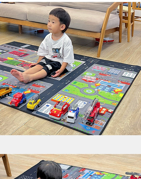 Thickened Cartoon Crawling Carpet for Kids - Drop-Resistant Play Mat for Reading and Parking Area