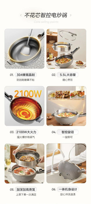 Midea Non-Flower Core Electric Frying Pan For Home Non-Stick Pan Multi-Functional Cooking and Cooking Integrated Large Capacity Electric Hot Pot :

Introducing Midea Non-Flower Core Electric Frying Pan for Home: Versatile, Non-Stick, and High Capacity Hot Pot!  Lacatang Shop Lacatang Shop 