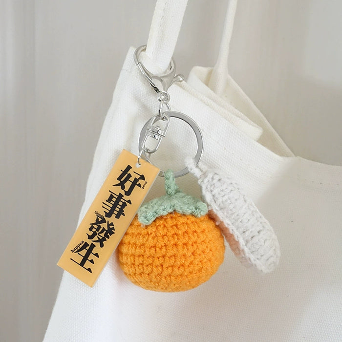 Lucky Charm Woven Doll Keychain - Handmade Cute Healing Style Pendant for Schoolbags and Bags