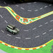 Lacatang Shop's Turbo Mini Drift Scene is a playmat with curving lanes, white dashed lines, and colorful markings like green and red circles. It offers an exciting drifting experience with an asphalt-like texture for remote control car fans.