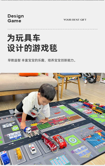 Kids Play Mat - Thick Cushioned Crawling and Reading Area Carpet for Kindergarten with Cartoon Design, Drop-Resistant for Ages 2-6